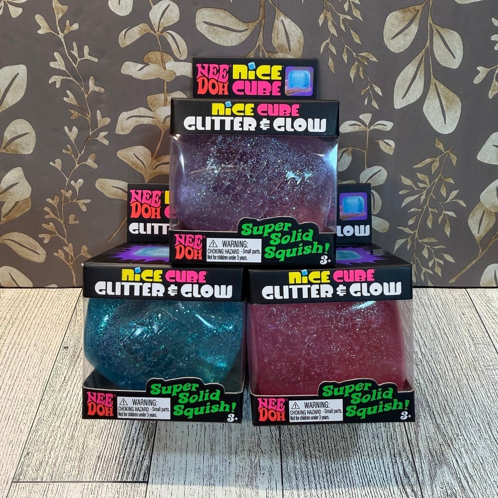 THREE Needoh nice cube glitter and glow BLUE PINK PURPLE